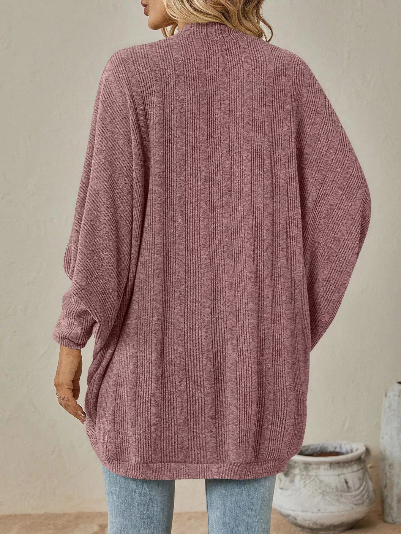 Cozy Oversized Open Front Knit Cardigan OutfitFlow
