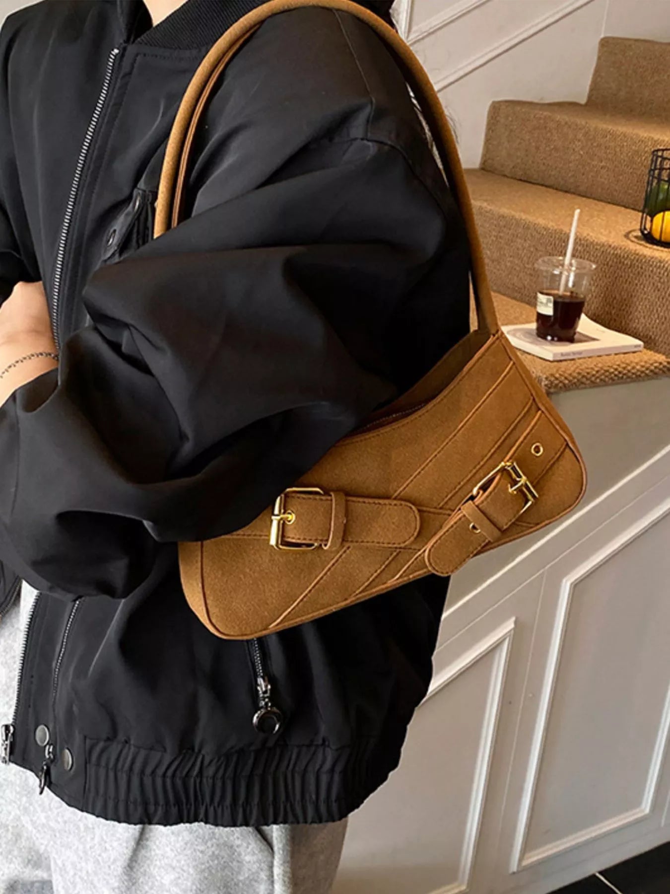 Buckle Decor Shoulder Bag Trendsi