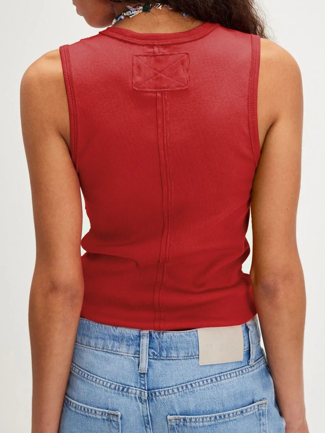 V-Neck Wide Strap Tank OutfitFlow