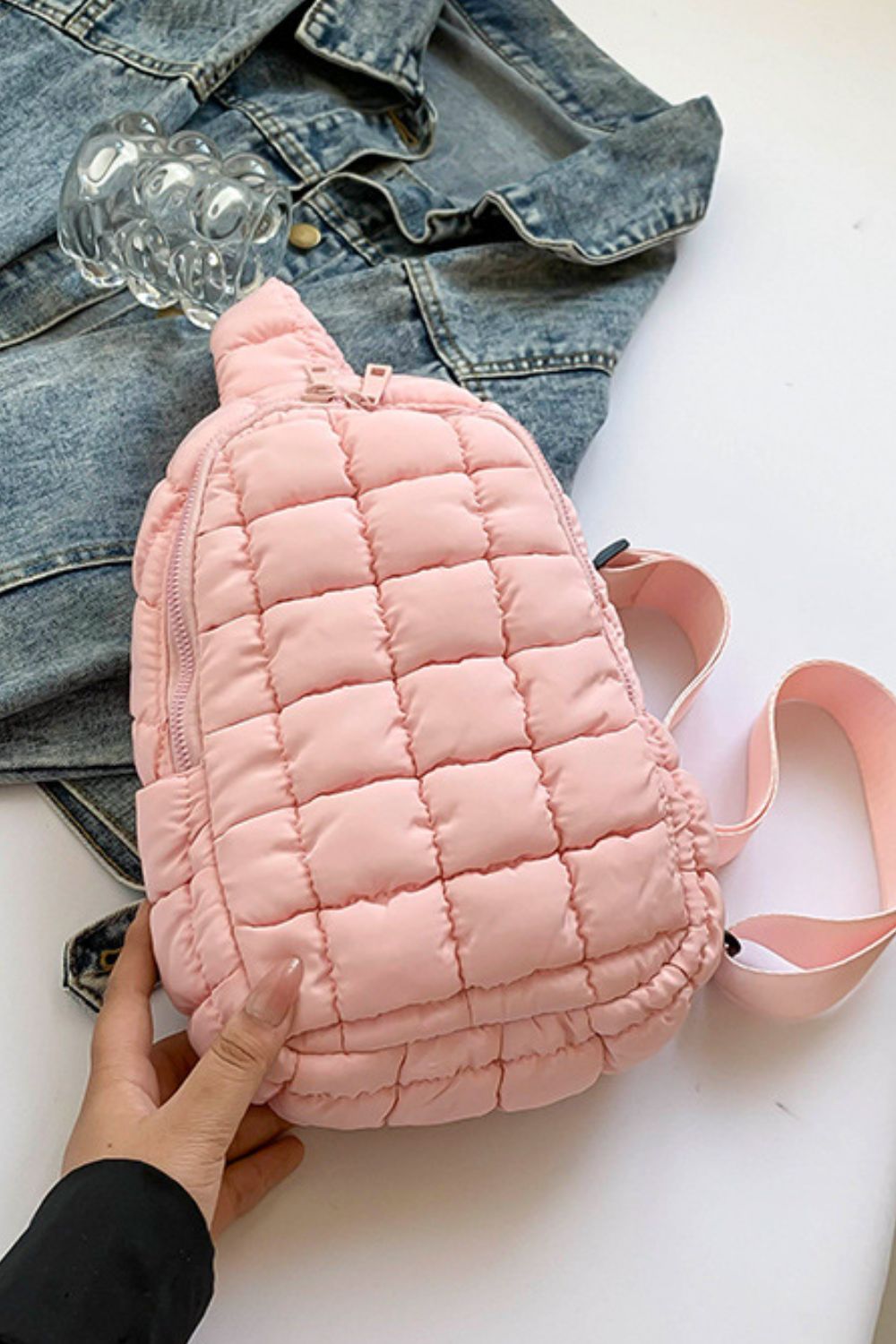 Quilted Nylon Crossbody Bag