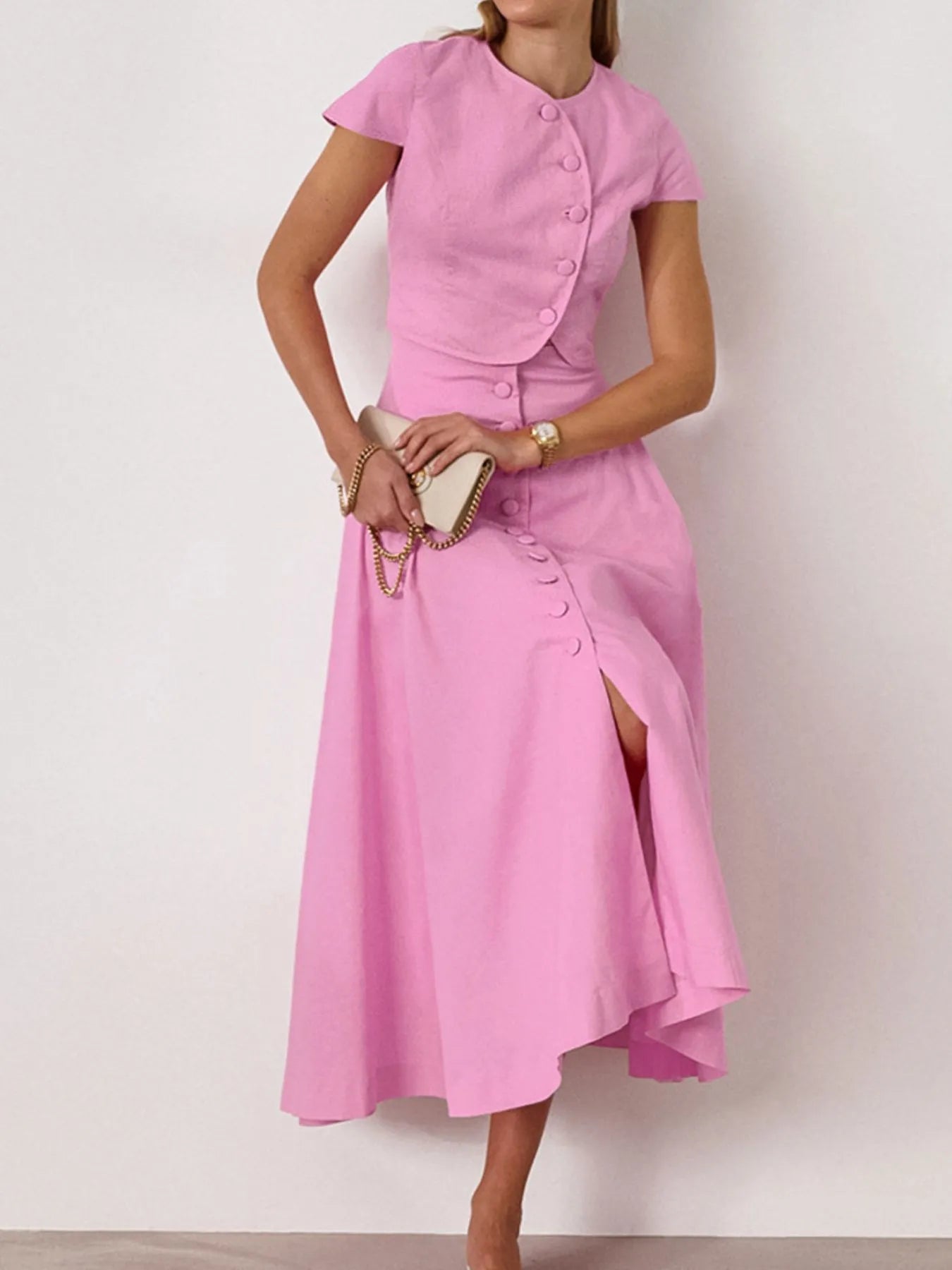 Short Sleeve Top and Skirt set OutfitFlow