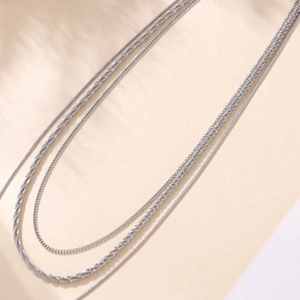 Titanium Steel Three-Layered Necklace OutfitFlow