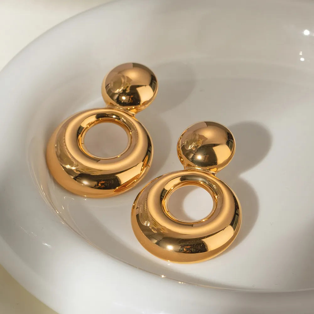 18K Gold-Plated Cutout Earrings OutfitFlow