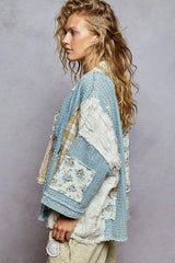 POL Floral Patches Open Front Cardigan OutfitFlow