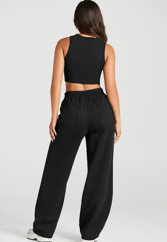 Outfit Flow - Elastic Waist Sweatpants with Pockets