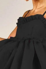 BiBi Ruffled Edge Sweet Heart Neck Sleeveless Tulle Dress OutfitFlow