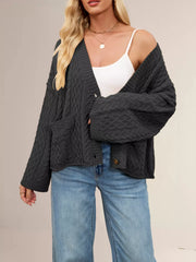 Cable Knit Button-Down Cardigan OutfitFlow