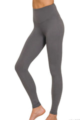 Zenana Premium Microfiber Wide Waistband Leggings OutfitFlow