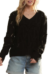 ADORA Loose Fit V Neck Knit Top OutfitFlow