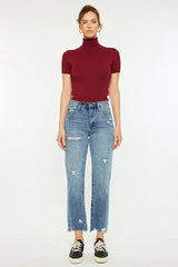 Kancan High Rise Classic Slim Straight Jeans OutfitFlow