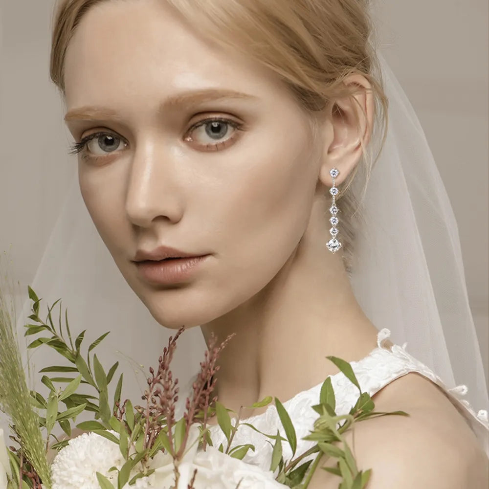 4 Carat Moissanite 925 Sterling Silver Earrings OutfitFlow