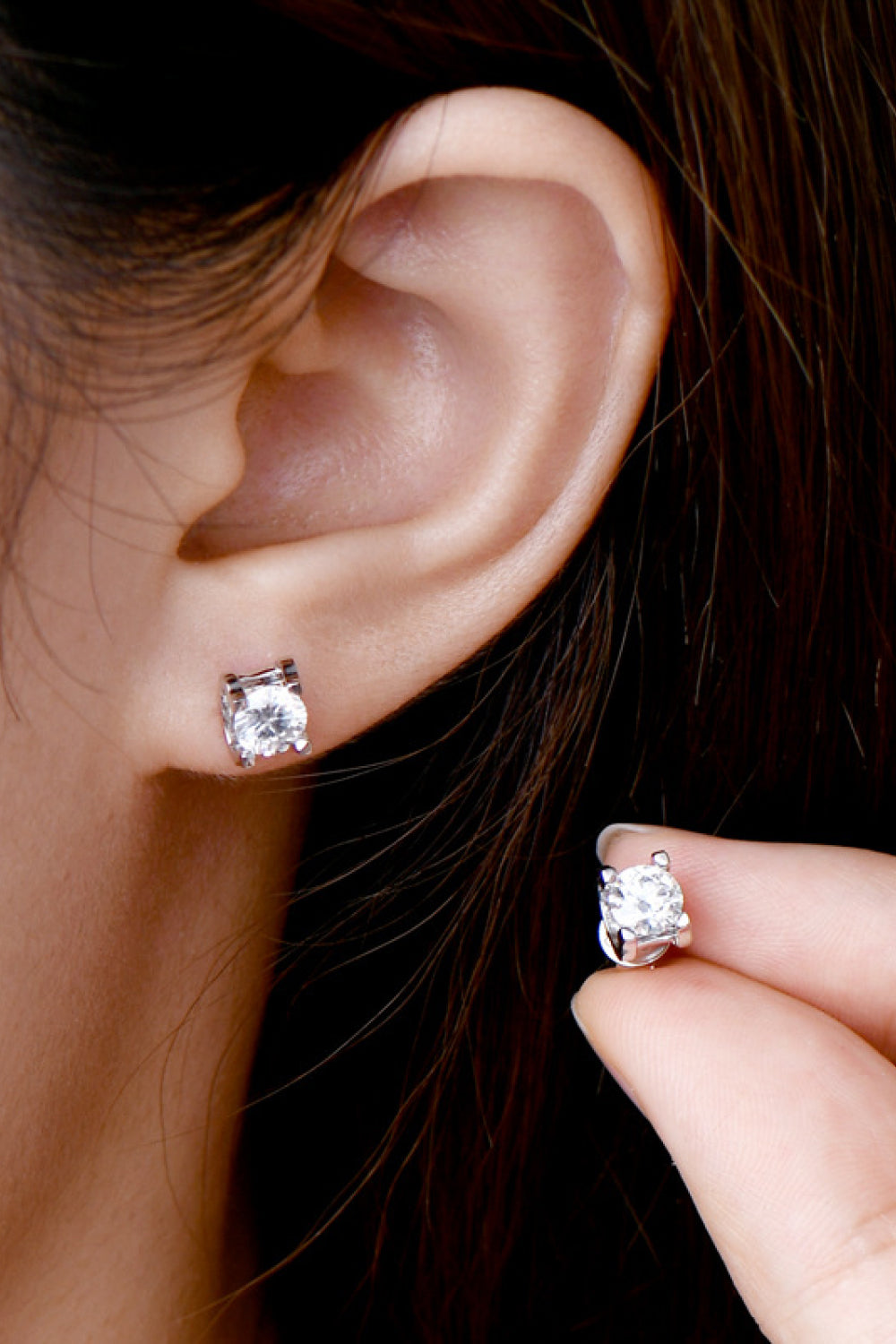 Moissanite 925 Sterling Silver Stud Earrings OutfitFlow