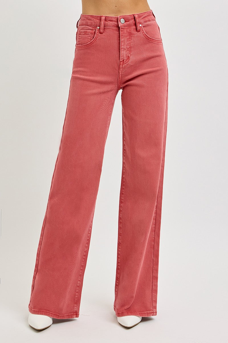 Outfit Flow - RISEN Full Size High Rise Tummy Control Wide Leg Jeans