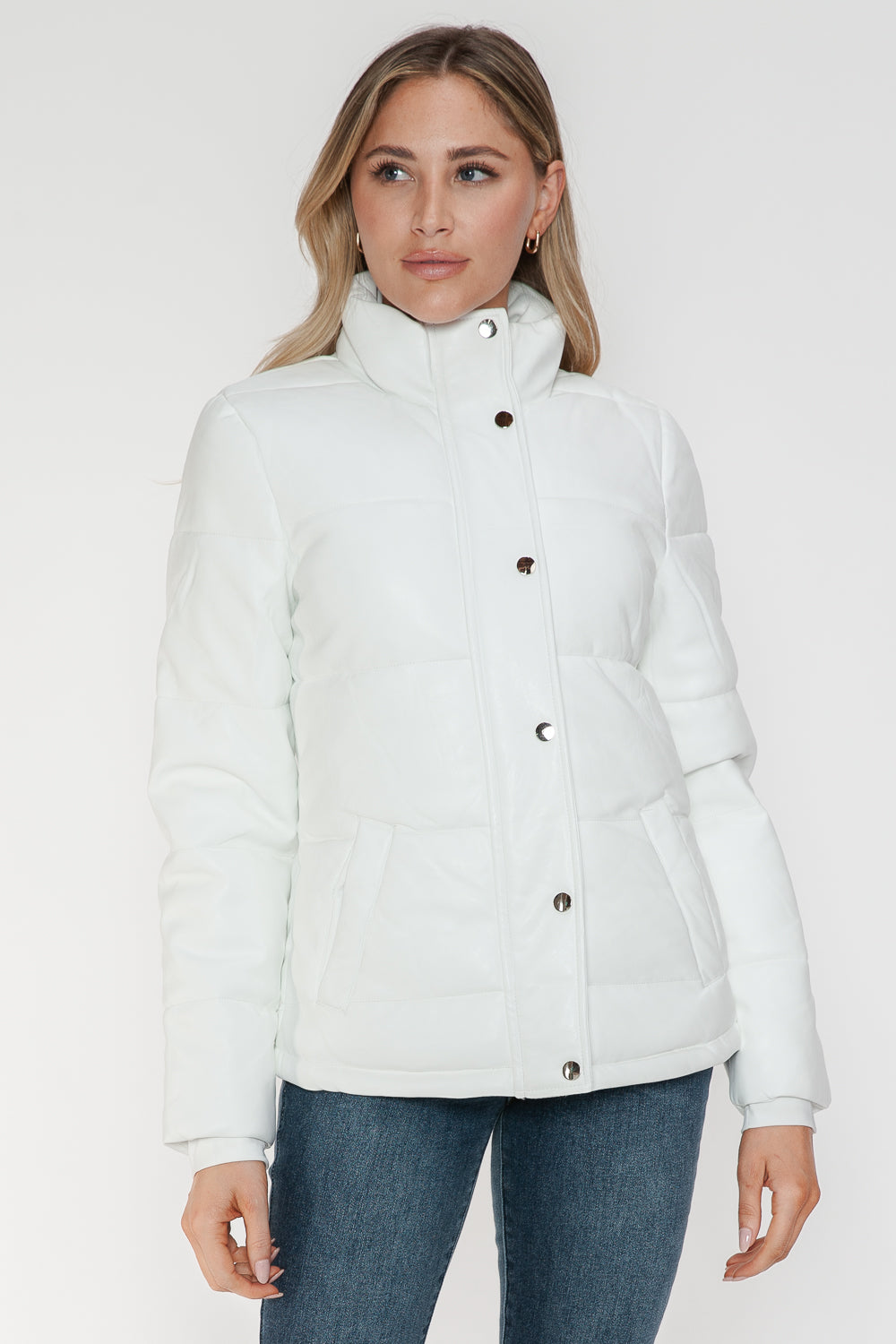 Outfit Flow - YMI Pocketed Zip Up Turtleneck Puffer Jacket