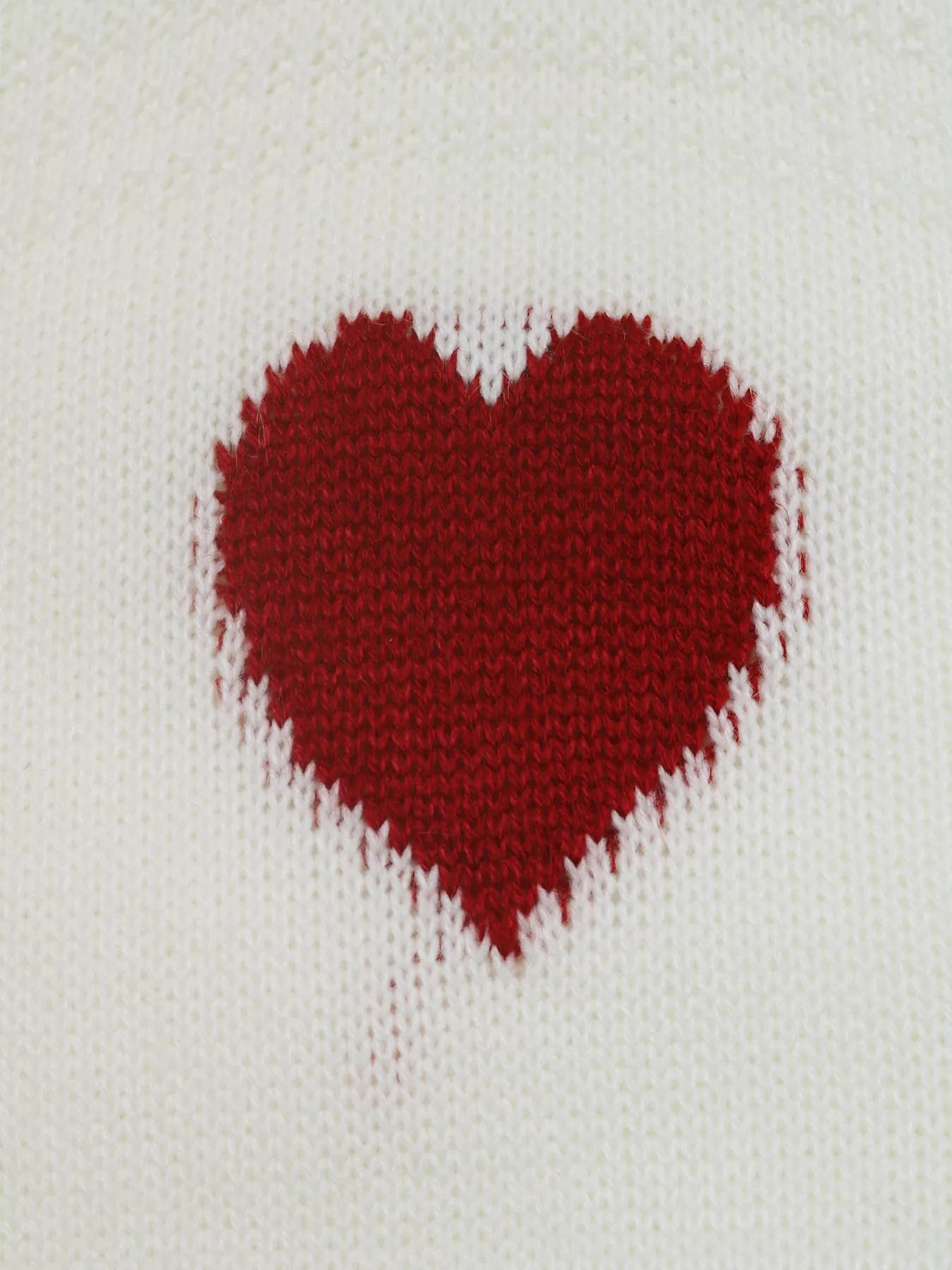 Heart Pattern Dropped Shoulder Sweater OutfitFlow