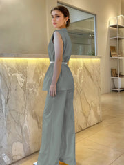 Sleeveless Top and Pants Set OutfitFlow
