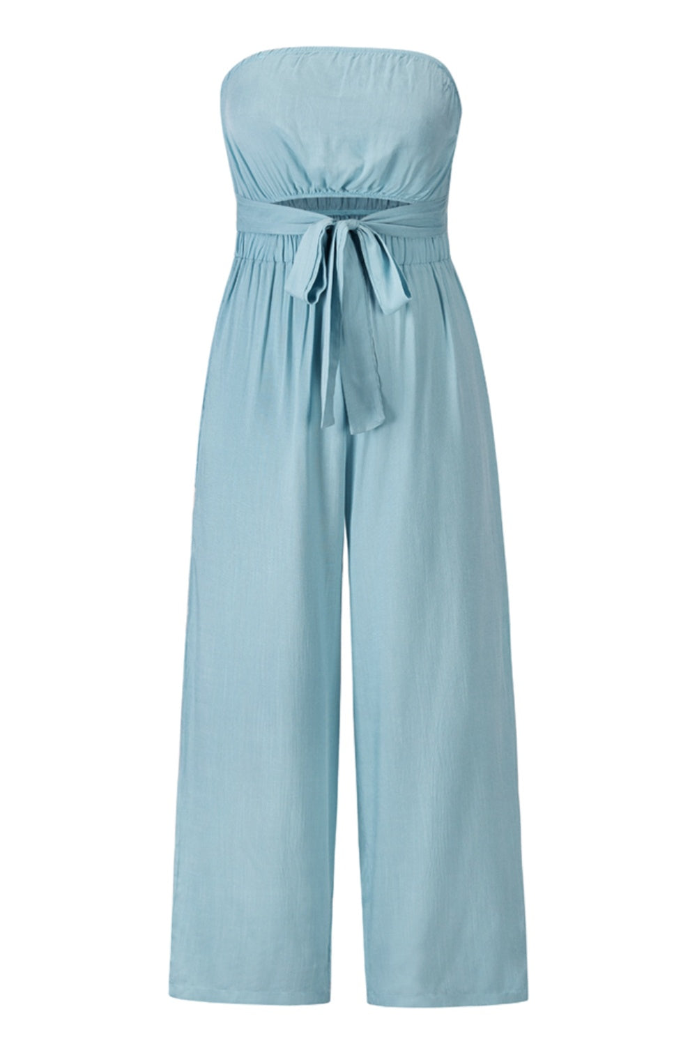 Tied Cutout Tube Wide Leg Jumpsuit