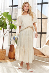 ADORA Solid Puff Sleeves Knit Top OutfitFlow