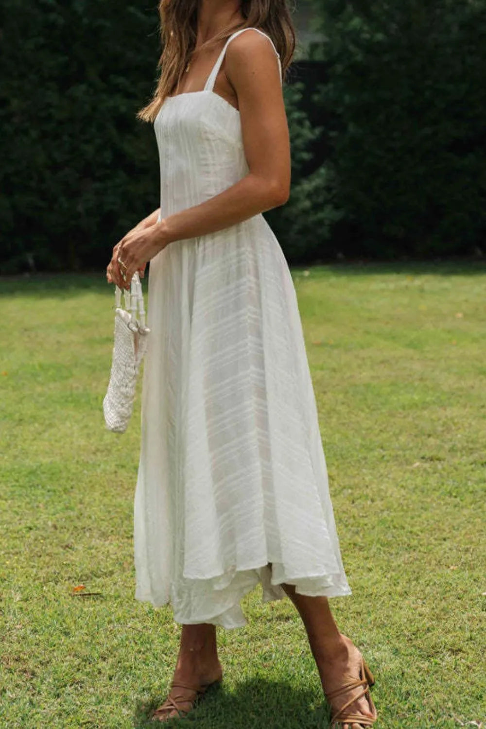 Square Neck Midi Cami Dress OutfitFlow