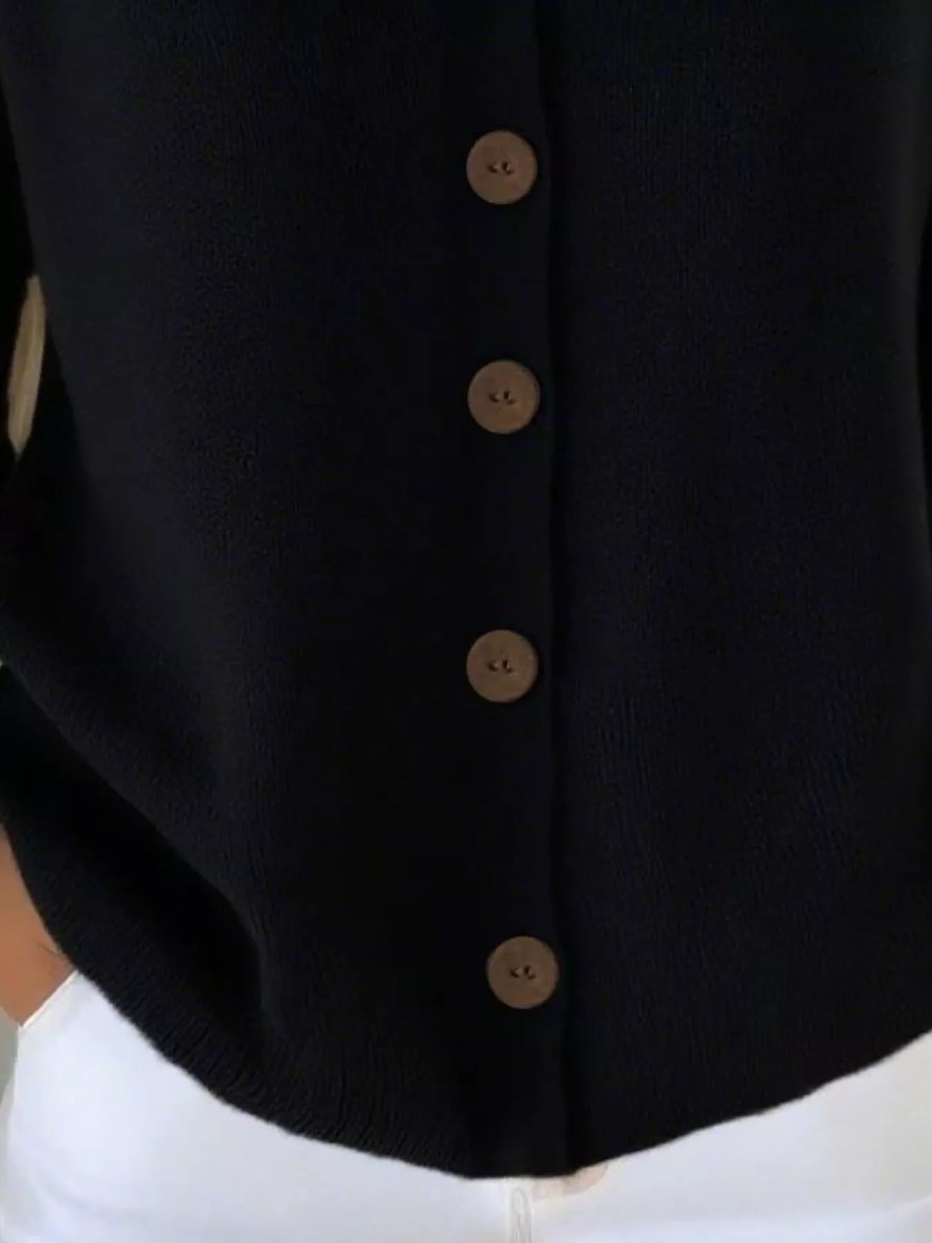 Full Size V-Neck Button-Down Knit Cardigan Plus Size OutfitFlow