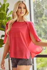 BiBi Woven Top With Fold Over Back Detail OutfitFlow