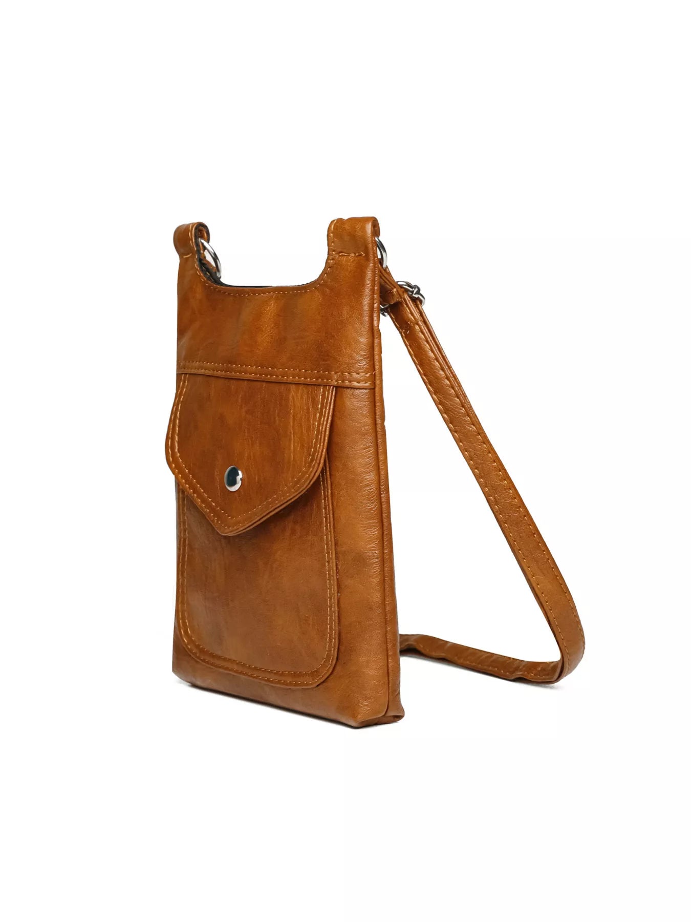 Adjustable Strap Leather Crossbody Bag OutfitFlow
