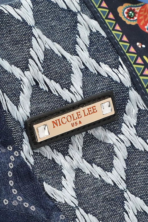 Nicole Lee USA Bosque De Amor Denim Hobo Bag OutfitFlow