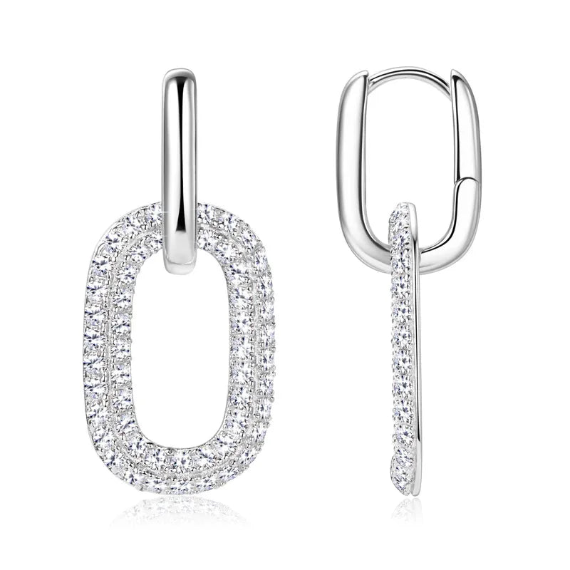 2.16 Carat Moissanite 925 Sterling Silver Earrings OutfitFlow