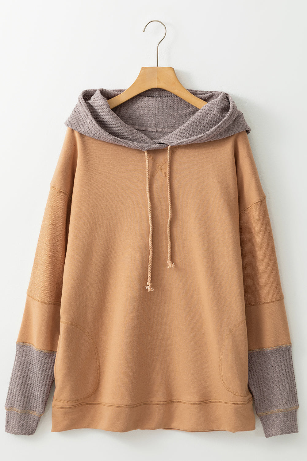 Outfit Flow - Drawstring Contrast Long Sleeve Hoodie