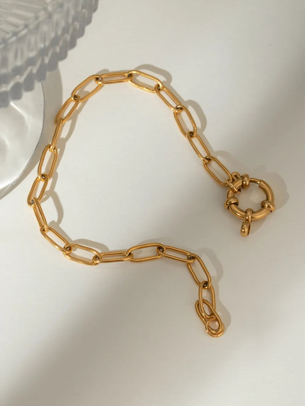 18K Gold-Plated Stainless Steel Chain Bracelet OutfitFlow