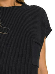 Zenana Mock Neck Short Sleeve Sweater OutfitFlow