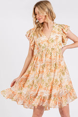 Mittoshop Floral Chiffon Ruffle Short Sleeve Mini Dress OutfitFlow