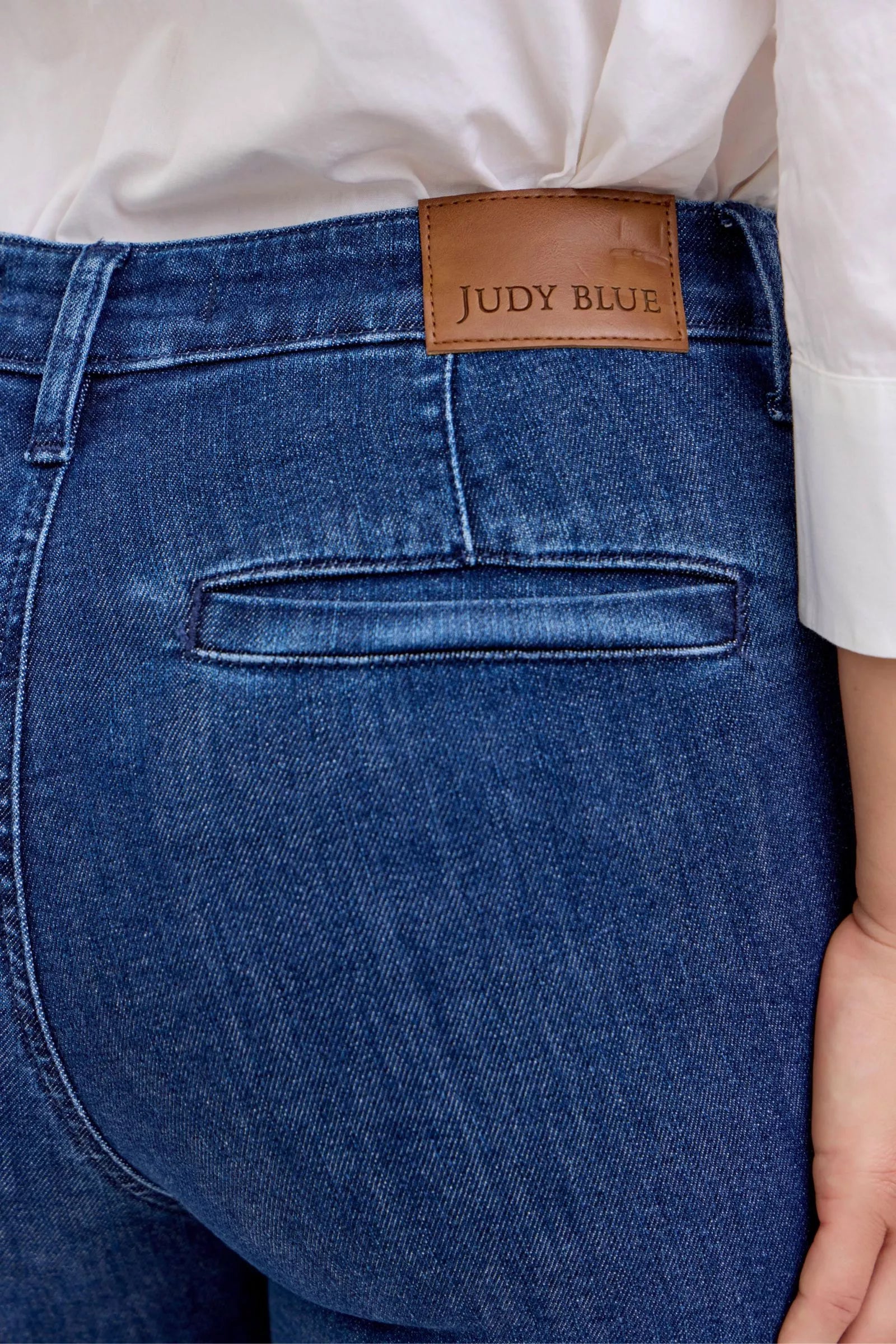 Judy Blue High Waist Flare Jeans with Front Patch Pockets Trendsi