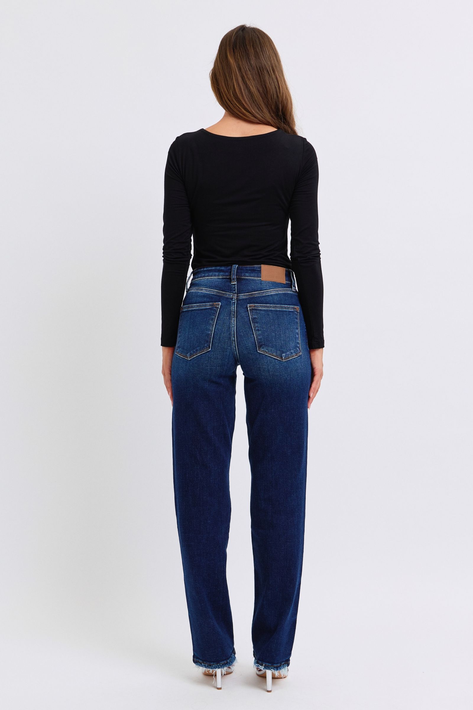 Outfit Flow - Judy Blue Full Size Raw Hem Straight Leg Jeans