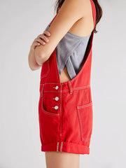 Wide Strap Square Neck Denim Overalls OutfitFlow