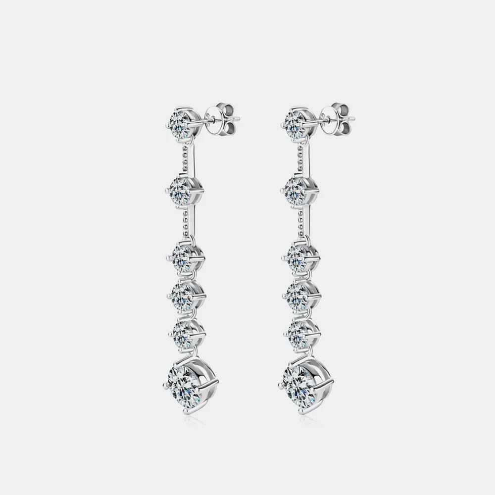 4 Carat Moissanite 925 Sterling Silver Earrings OutfitFlow