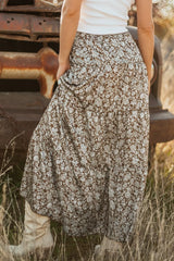 Floral Print Tiered Maxi Skirt OutfitFlow