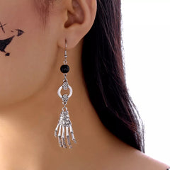 Halloween Skeleton Hand Drop Earrings OutfitFlow