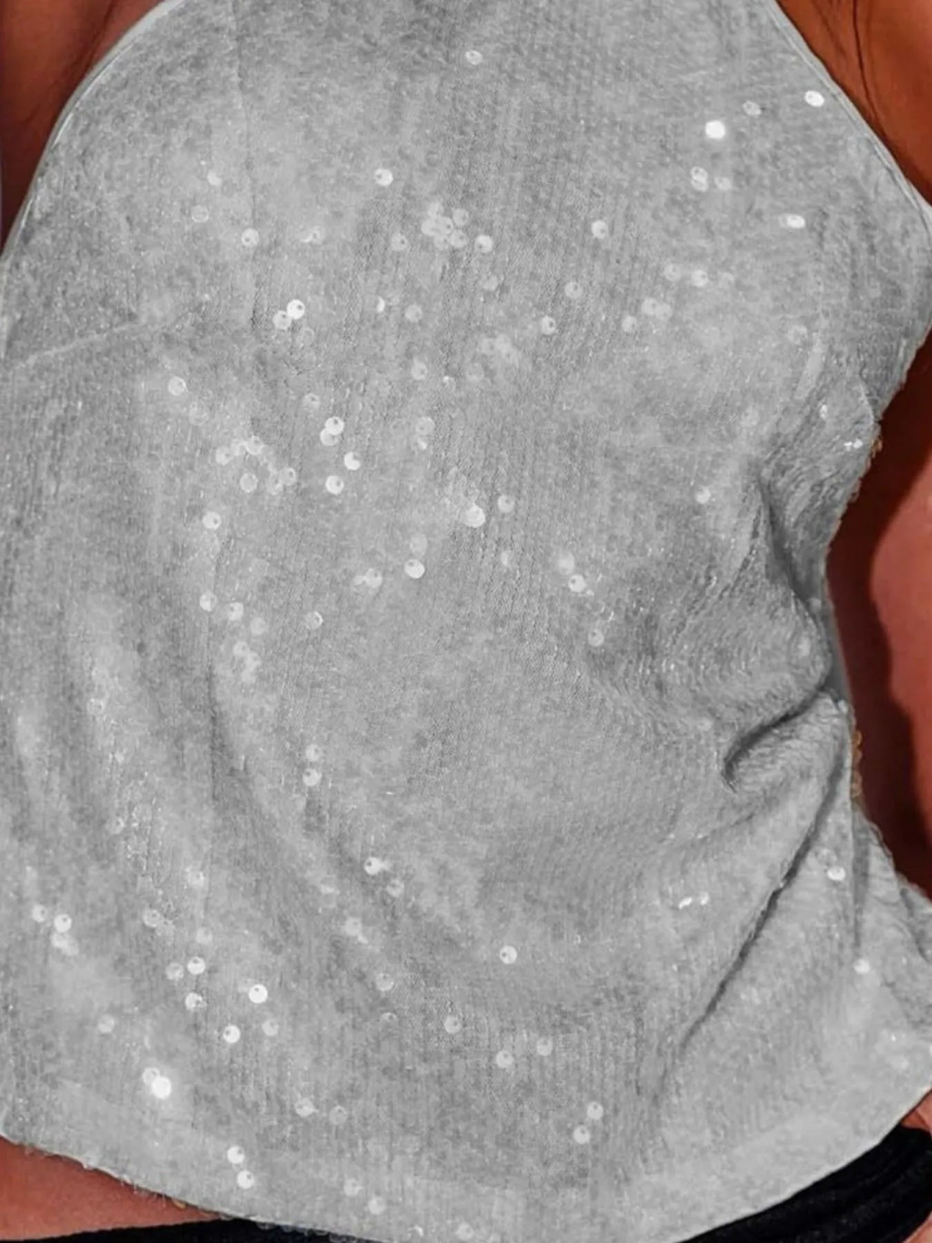 Sequined Halter Neck Cami OutfitFlow