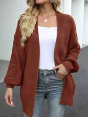 Oversized Chunky Knit Open Front Cardigan OutfitFlow