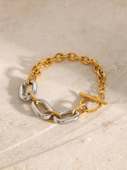 18K Gold-Plated Stainless Steel Chain Bracelet OutfitFlow