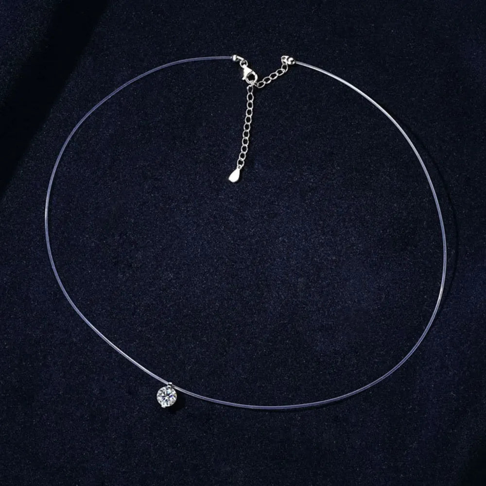 1 Carat Moissanite 925 Sterling Silver Necklace OutfitFlow