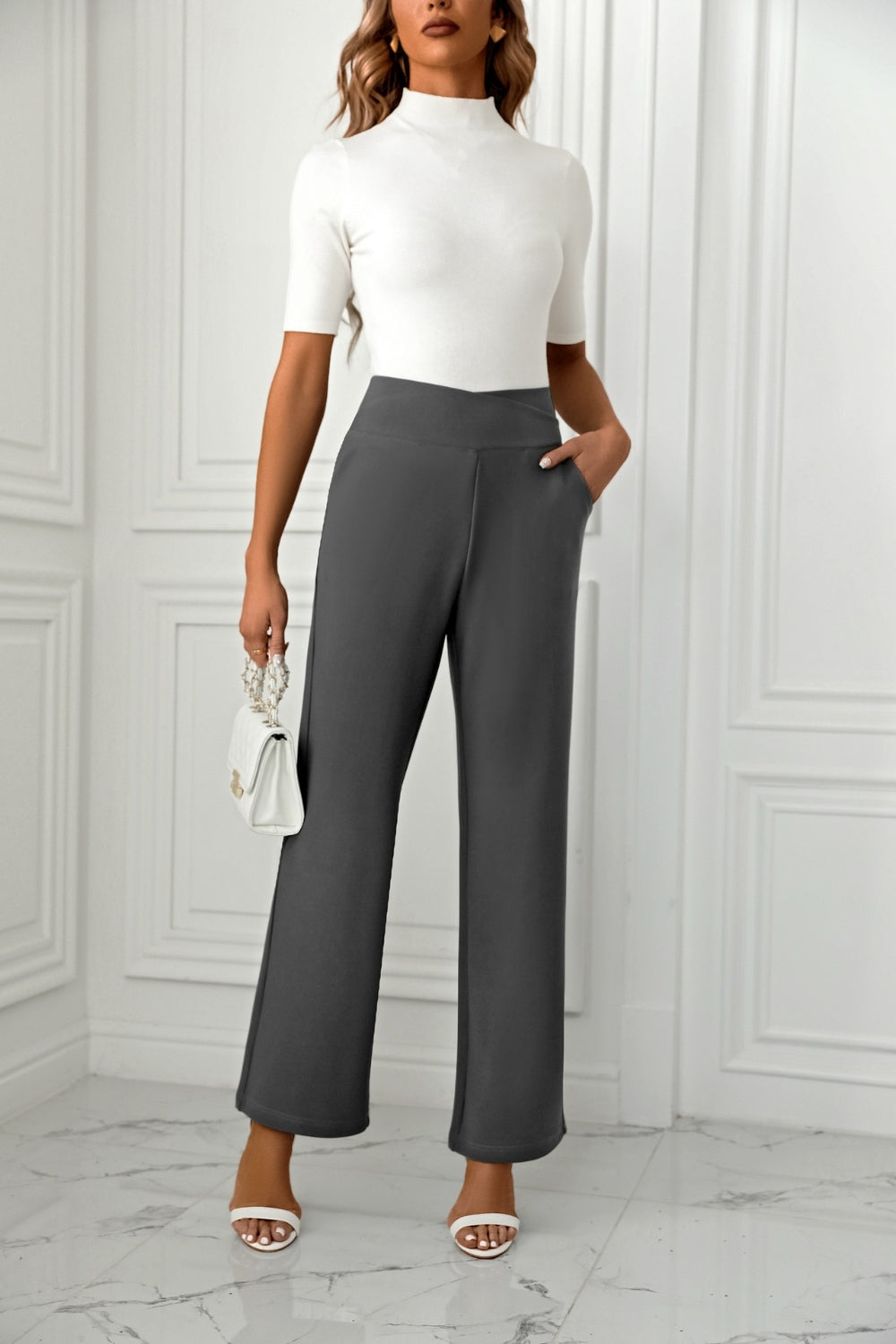 Outfit Flow - High Waist Straight Leg Pants