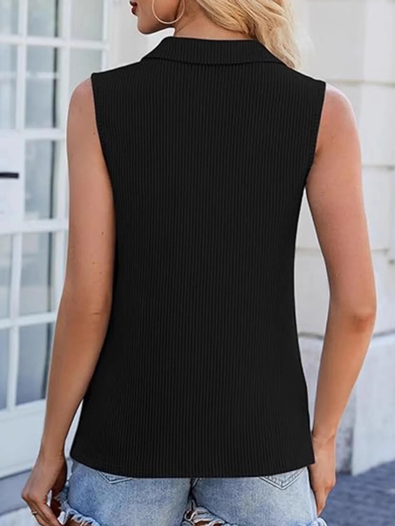 Half Zip Sleeveless Tank OutfitFlow