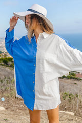 BiBi Oversized Color Block Shirt OutfitFlow