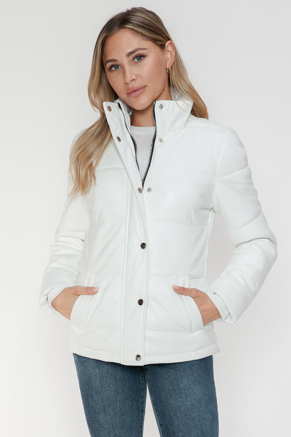 Outfit Flow - YMI Pocketed Zip Up Turtleneck Puffer Jacket