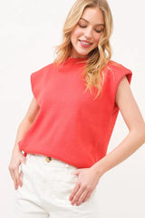 And The Why Muscle Sweater Tank CORAL OutfitFlow