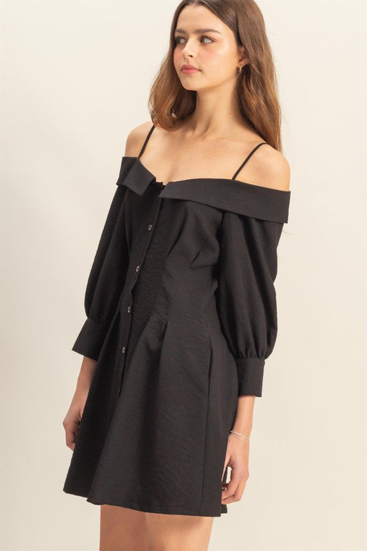HYFVE Button Down Spaghetti Strap Mini Dress with Pockets OutfitFlow