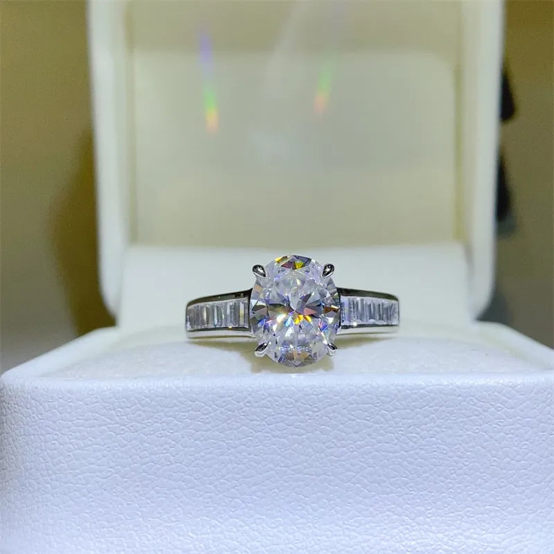 3 Carat Moissanite 925 Sterling Silver Ring OutfitFlow