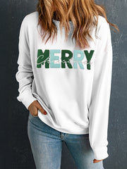 Outfit Flow - MERRY CHRISTMAS Contrast Long Sleeve Sweatshirt